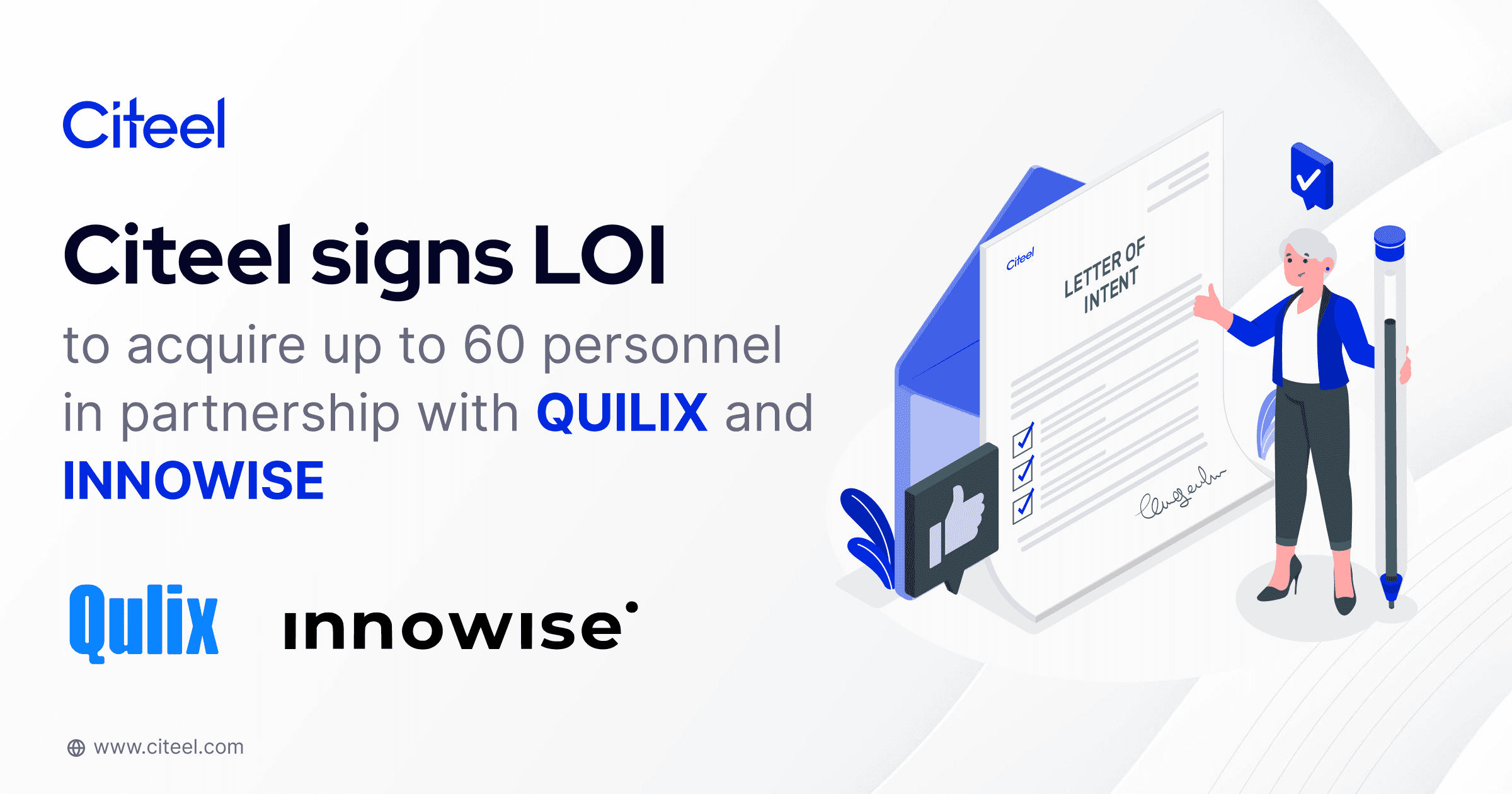 Citeel to acquire up to 60 personnel